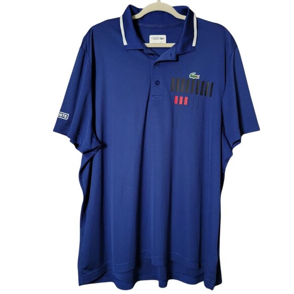 Lacoste Sport Mens Blue Ultra Dry Performance Golf Short Sleeve Polo Shirt 4XL - Picture 1 of 11